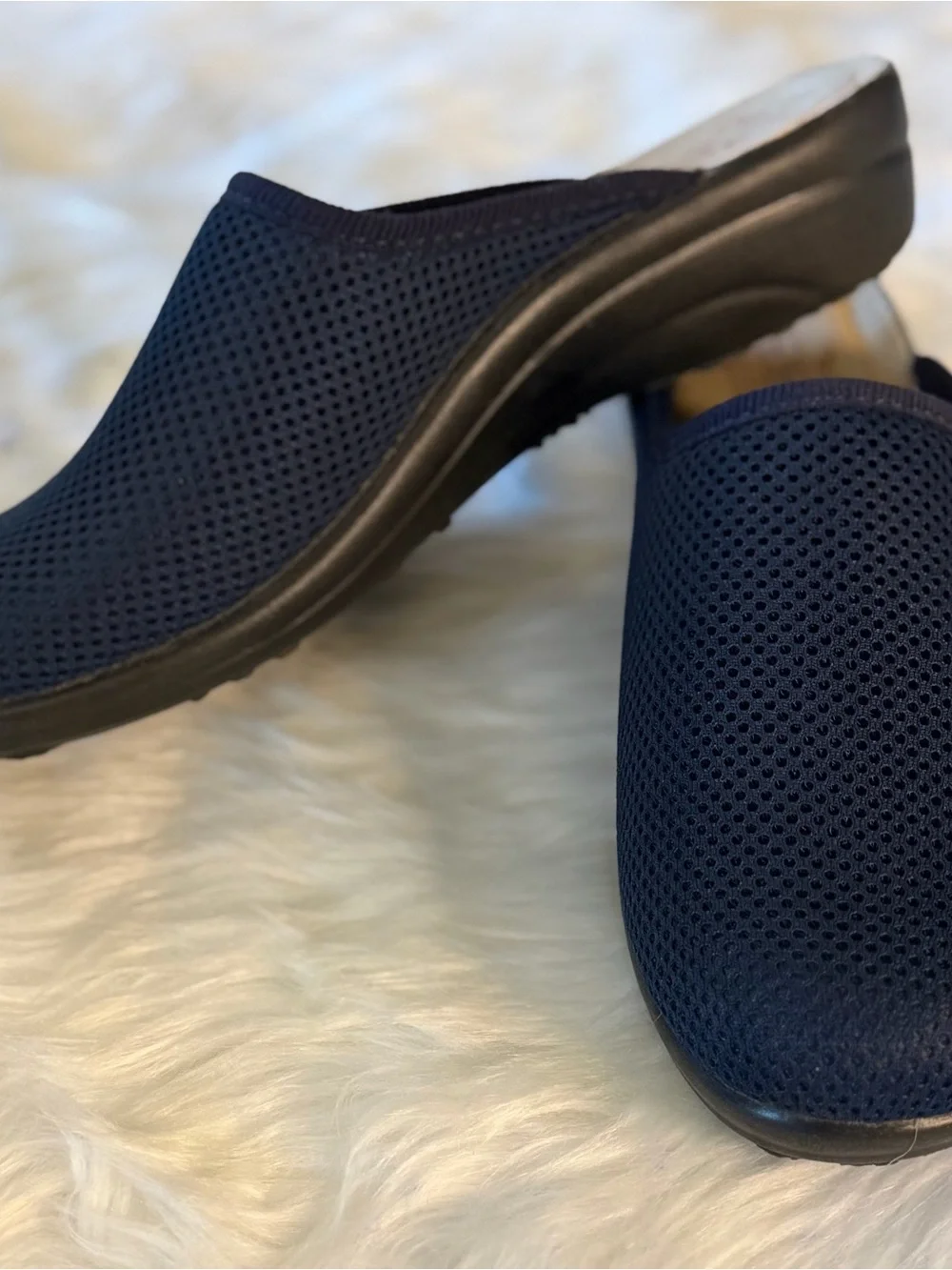 FlyFlot NEW!!! Men's Navy Mesh anti shock Slip-On Loafers
